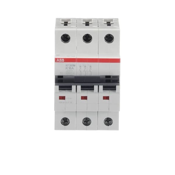 Circuit Breaker, ST203 Series, 16A, 3 Pole, 10kA, K Curve